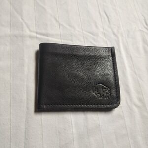 Bison Leather Wallet Mens OS Dark Brown Bifold Handmade Helena Montana